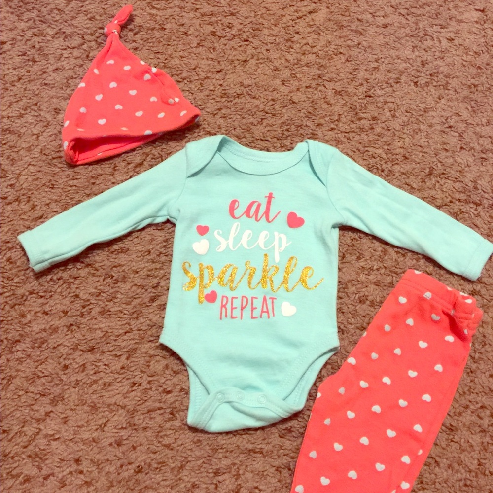 Eat Sleep Sparkle Repeat Baby clothes set